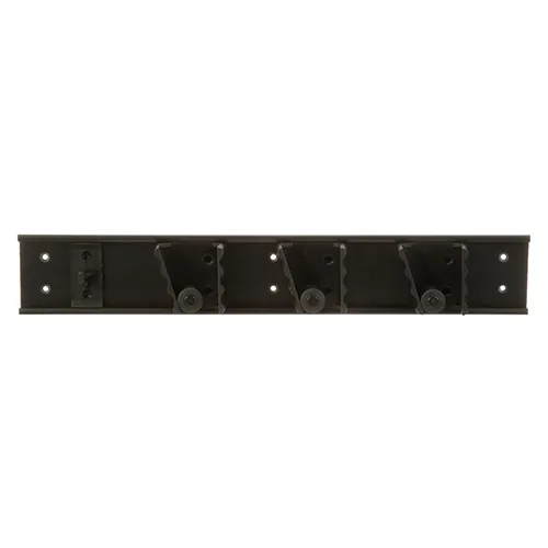 AllPoints 75898 Mop & Broom Holder, 1-3/4" Deep x 18" OAL, Handle, Black, Includes Hangers & Hook