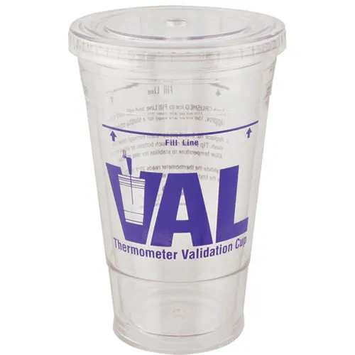 AllPoints 81780 Thermometer Validation Cup – 6-1/4" H x 4" W Acrylic Heavy‑Duty Clear