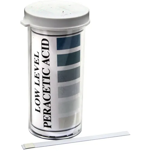 AllPoints 851351 Peracetic Acid Test Strips – 0‑50 PPM Low Range, Color‑Coded Chart, Results - 1/Pack