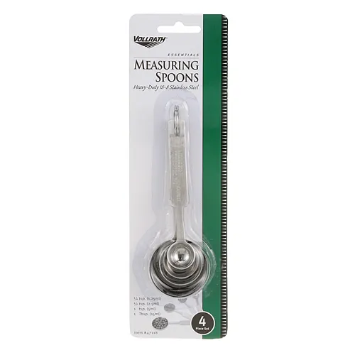AllPoints 85602 Measuring Spoon Set - Stainless Steel Kitchen Utensils, Multiple Sizes, 6-Piece