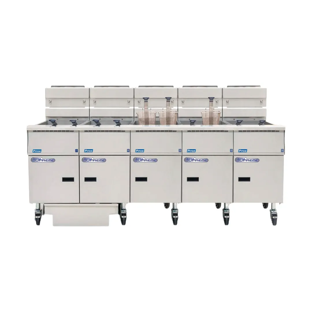 Pitco SSH55-5FD Floor Model Gas Deep Fryer, NG/LP, 250 Ibs Capacity, 400,000 BTU, ENERGY STAR®