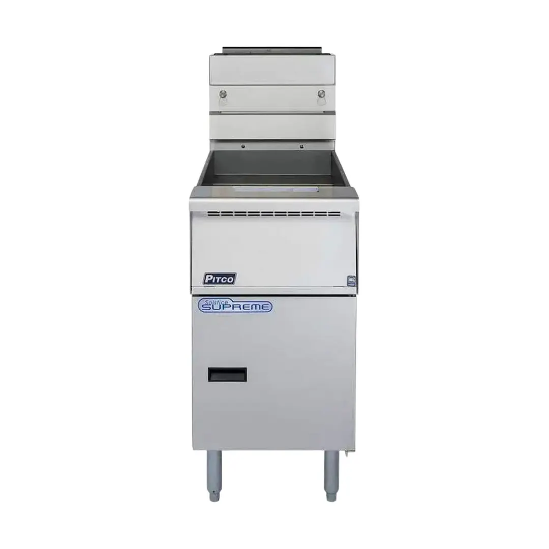 Pitco SSH55-6FD 34" Floor Model Gas Deep Fryer, Full Pot, NG/LP, 300 Ibs, 480.000 BTU ENERGY STAR®