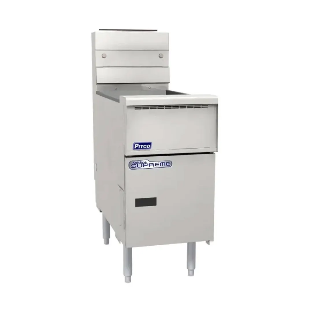 Pitco SSH55R-3FD 34" Floor Model Gas Deep Fryer, Full Pot, Multiple Battery, 150 Ibs, 300.000 BTU