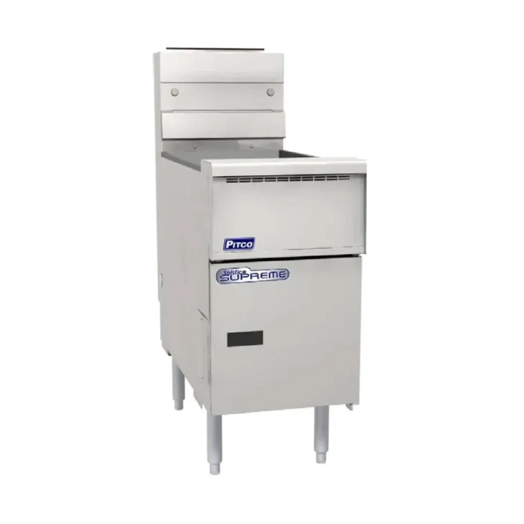 Pitco SSH55R-4FD Floor Model Gas Deep Fryer, NG/LP, 200 Ibs Capacity, 400.000 BTU, Filter System
