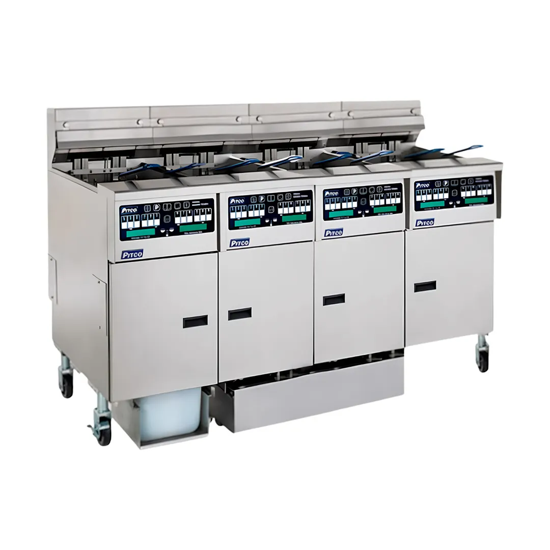 Pitco SSH55R-4FD Floor Model Gas Deep Fryer, NG/LP, 200 Ibs Capacity, 400.000 BTU, Filter System