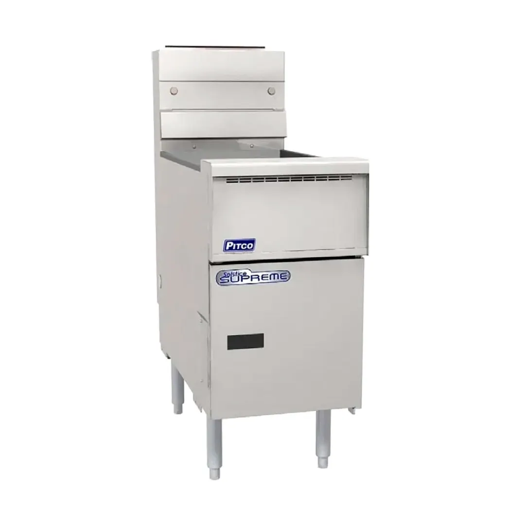 Pitco SSH55R-6FD Floor Model Gas Deep Fryer, Full Pot, NG/LP, 300 Ibs 600,000 BTU, Filter Drawer System