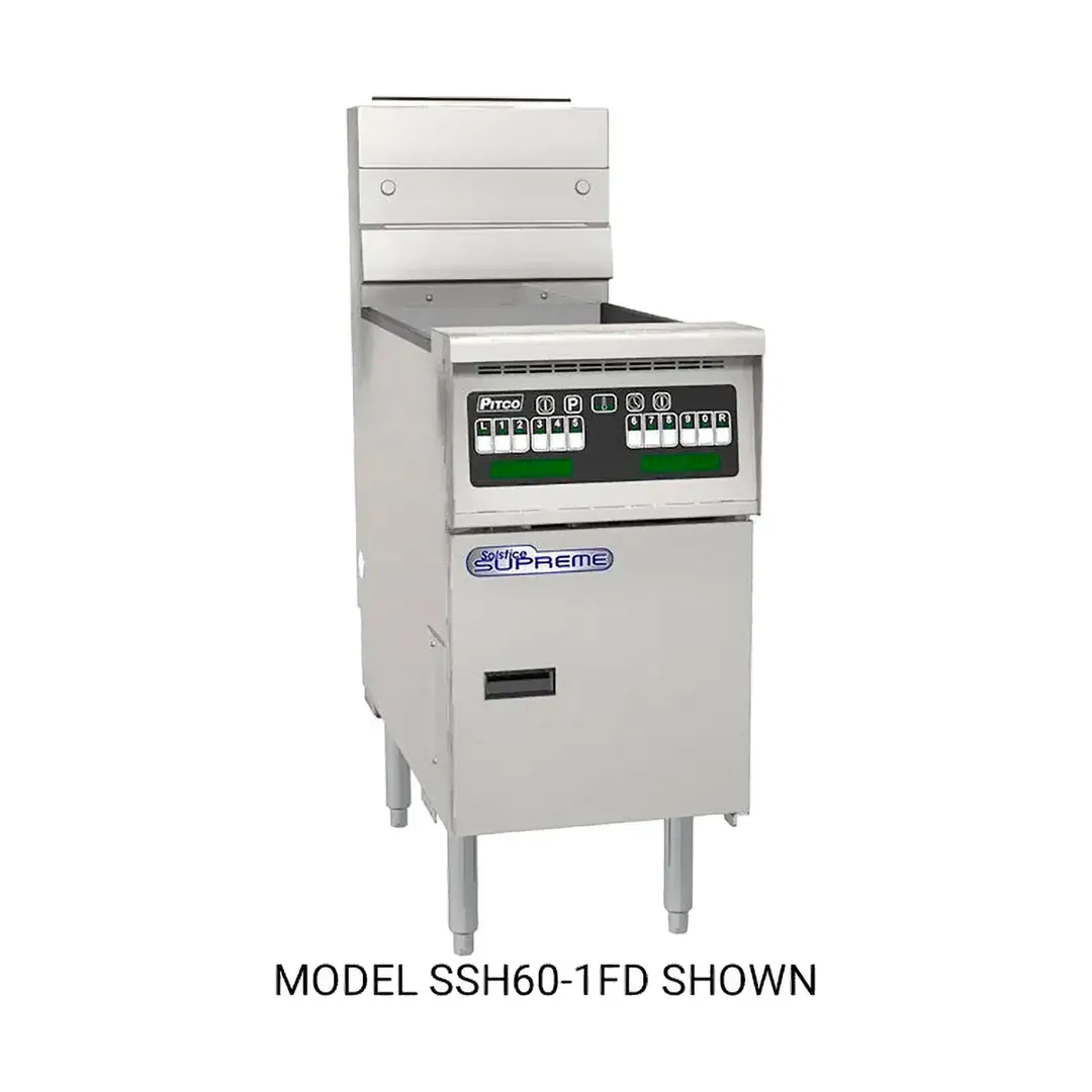 Pitco SSH60-6FD Floor Model Gas Deep Fryer, Multiple Battery, (6) 60 Ibs Frypots, 480,000 BTU, ENERGY STAR®