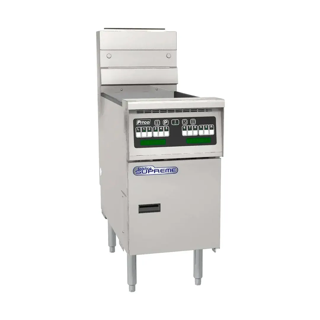 Pitco SSH60R 18" Floor Model Gas Deep Fryer, Full Pot, NG or LP, 60 Ibs, 100.000 BTU