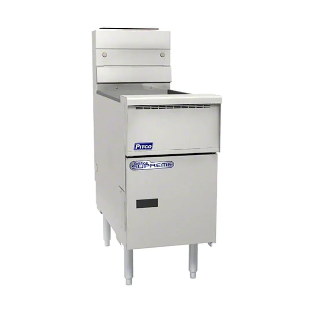 Pitco SSH60R 18" Floor Model Gas Deep Fryer, Full Pot, NG or LP, 60 Ibs, 100.000 BTU