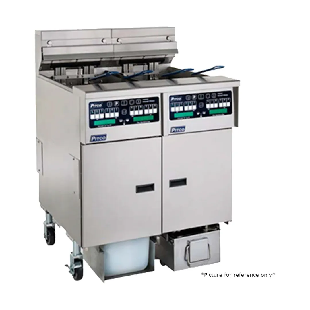 Pitco SSH60W-2FD 18" Floor Model Gas Deep Fryer, 120 Ibs, 200.000 BTU, Filter Drawer System