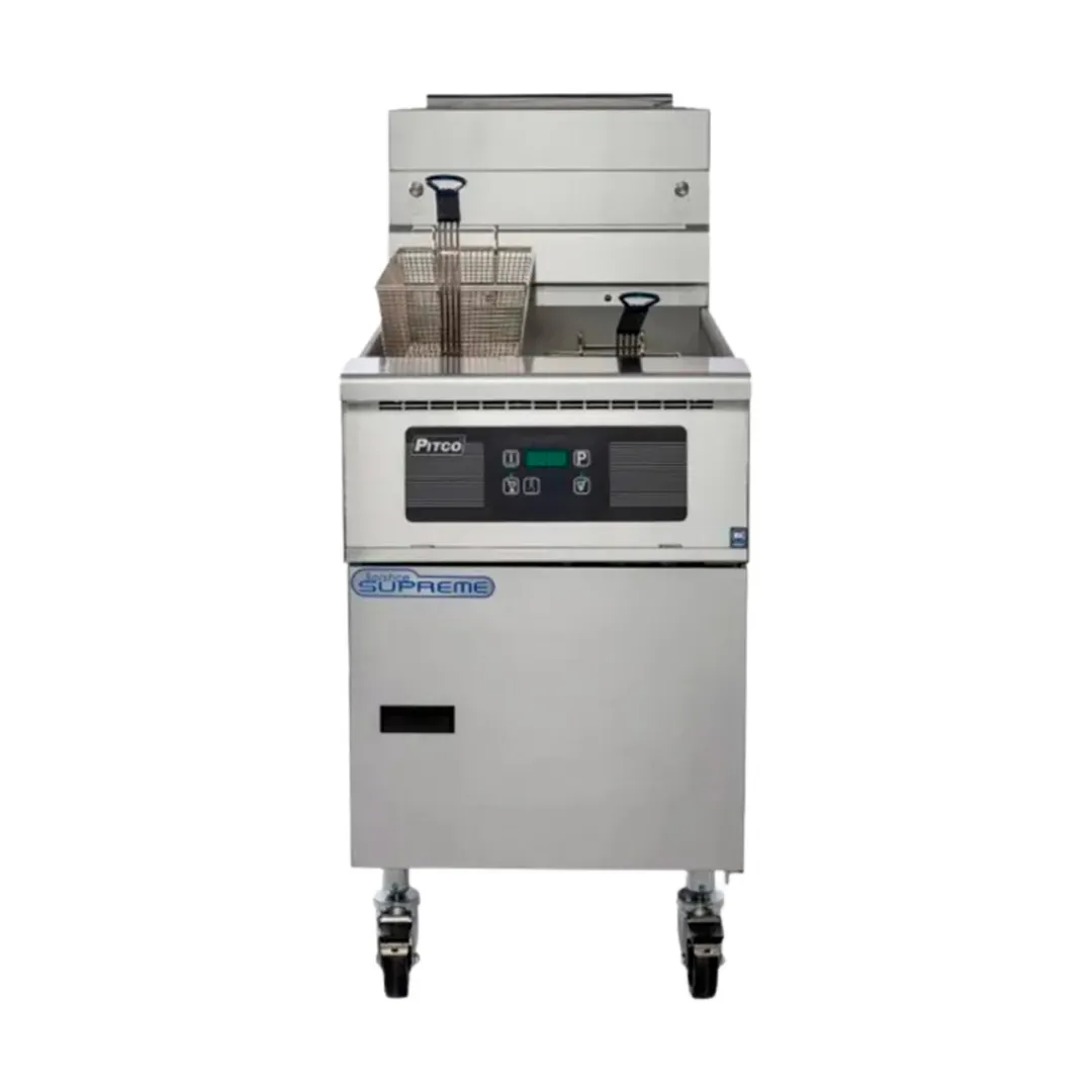 Pitco SSH75-2FD Floor Model Multiple Battery Gas Deep Fryer, NG/LP, 150 Ibs 210.000 BTU