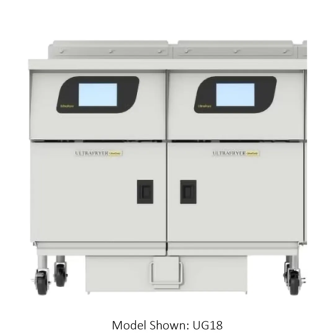 Ultrafryer UG18-23UCP 18" Floor Model Gas Deep Fryer, Multiple Battery, (3) 95 Ibs, 65,000 BTU, Touch Screen