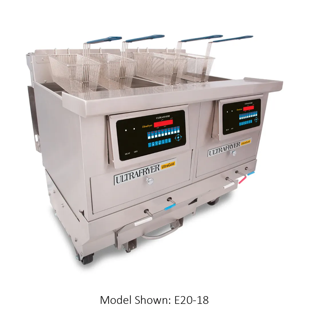 Ultrafryer UG18-2UCP 18" Full Pot Floor Model Gas Deep Fryer, NG or LP, 190 Ibs, 65,000 BTU
