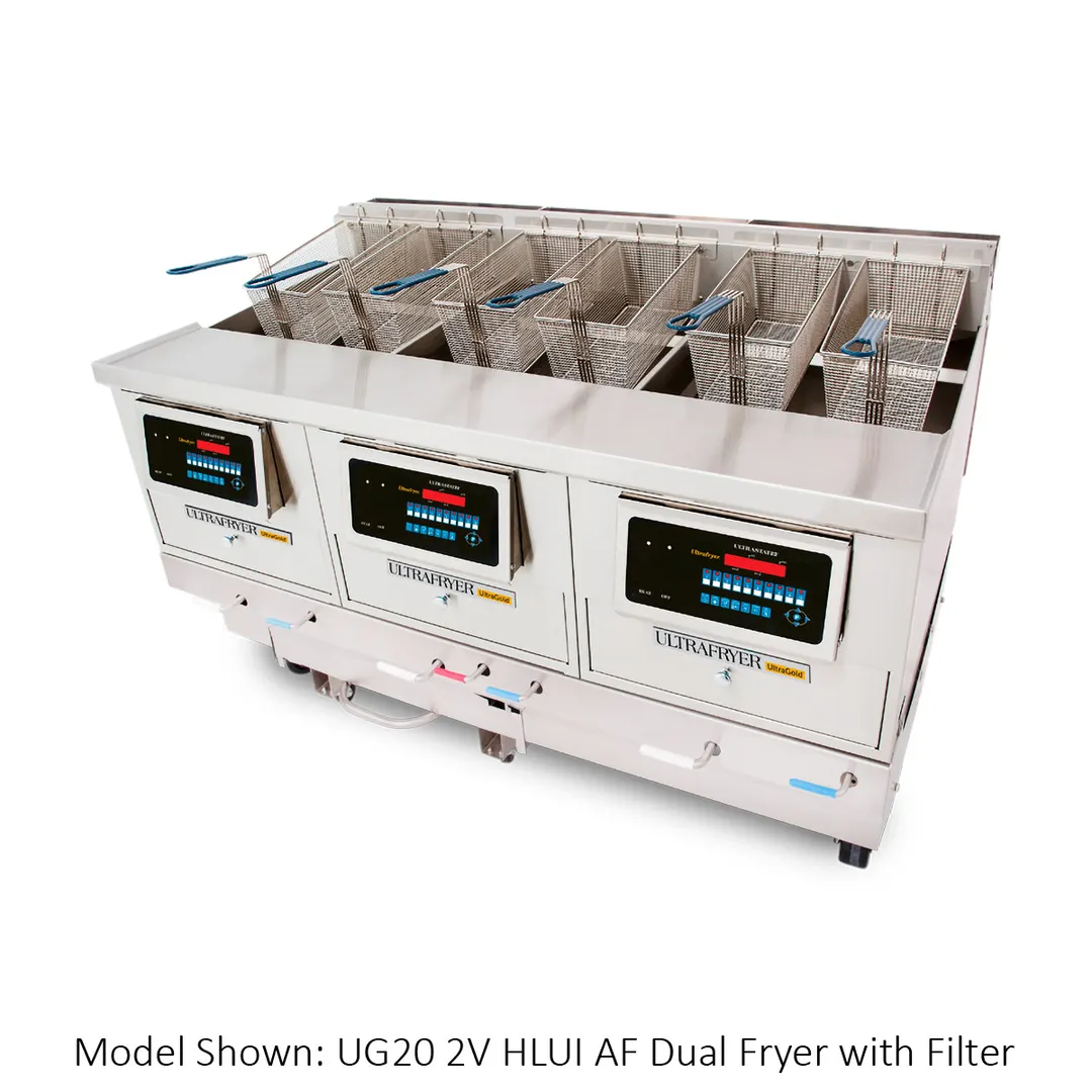 Ultrafryer UG20-2UCP 20" Floor Model Gas Deep Fryer, Full Pot, NG/LP, 250 Ibs 75.000 BTU