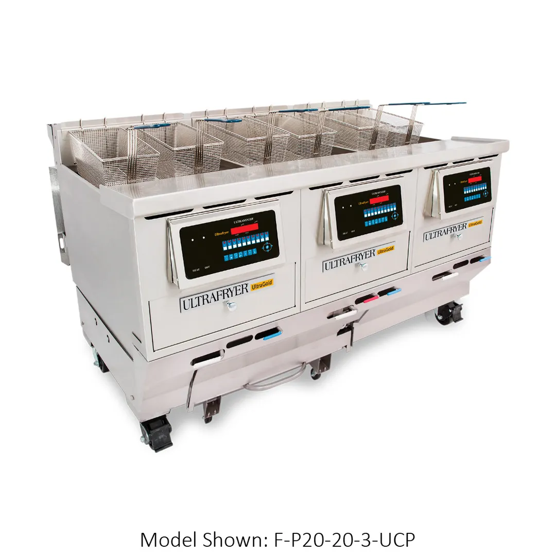Ultrafryer UG20-3UCP 20" Floor Model Gas Deep Fryer, Full Pot, NG/LP, 375 Ibs, 75.000 BTU