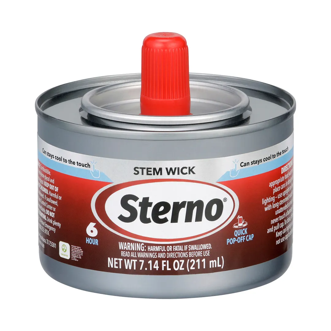 Sterno 10102 Stem Wick Chafing Fuel, 6‑Hour Burn, UL‑Validated, Easy‑Remove Cap - 24/Case