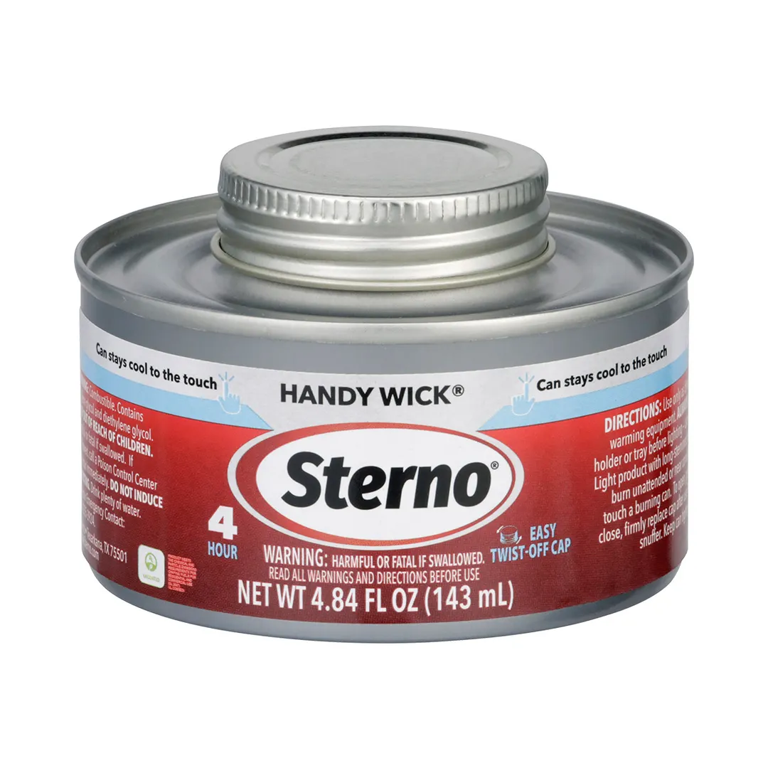 Sterno 10364 Handy Wick Chafing Fuel, 4‑Hour Twist‑Cap, Width, Steady Flame, UL‑Validated - 24/Case