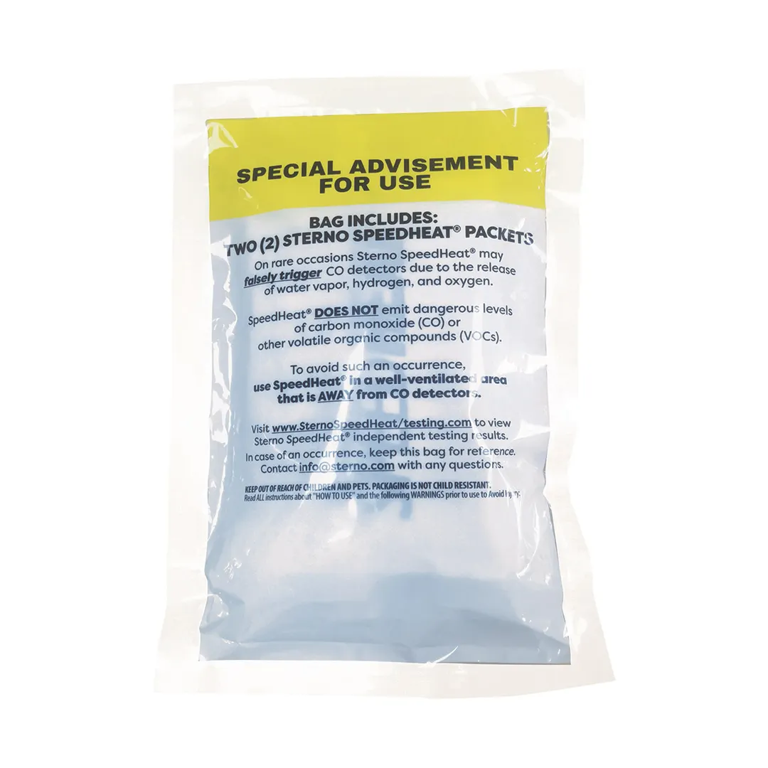 Sterno 15200 SpeedHeat Flameless Food Warming Packets, Water‑Activated Heat for Catering - 1/Case
