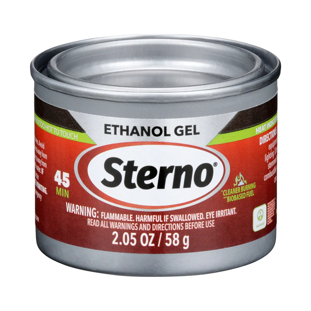 Sterno 20106 - Ethanol Gel Chafing Fuel, 45 Min Burn, UL‑2997 Clean Burn, USDA Biopreferred, 144/Case