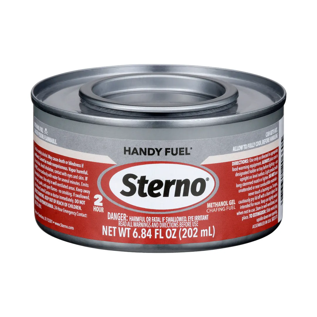 Sterno 20660 Handy Fuel Chafing Dish Gel, 2-Hour Burn, Methanol, Smart Can Indicator - 72/Case