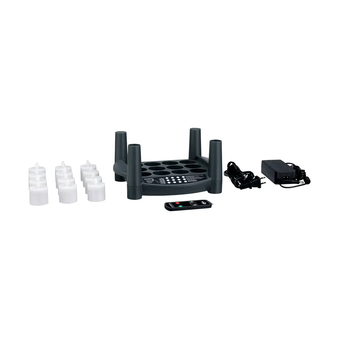 Sterno 60304 Candle Tealight Kit 2.0T, 11"-3/4 x 9"-3/4 x 9"-3/4, LED Flicker, 5/10-Hour Timer, Amber - Set