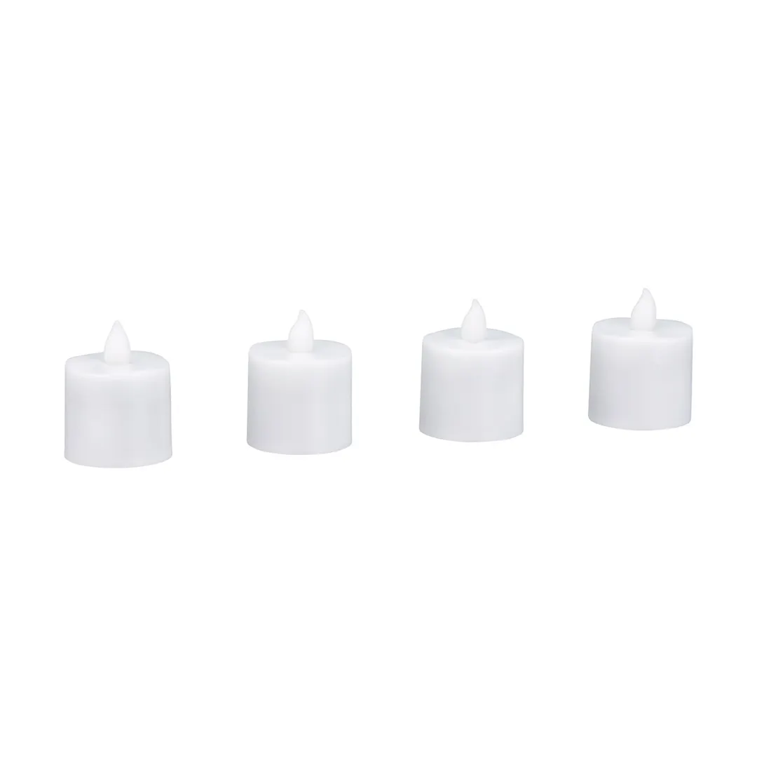 Sterno 60320 Flameless Tealight Candle, Rechargeable LED, Amber, 40-Hour Run, Stackable, 4/Pack