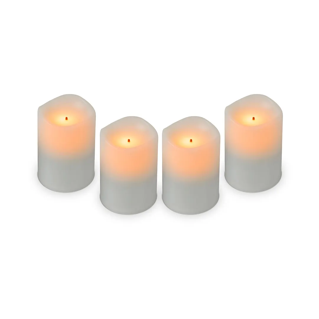 Sterno 60324 Flameless Votive Candle LED Amber, 3-Hour Charge, 40-Hour Run - 4/Pack
