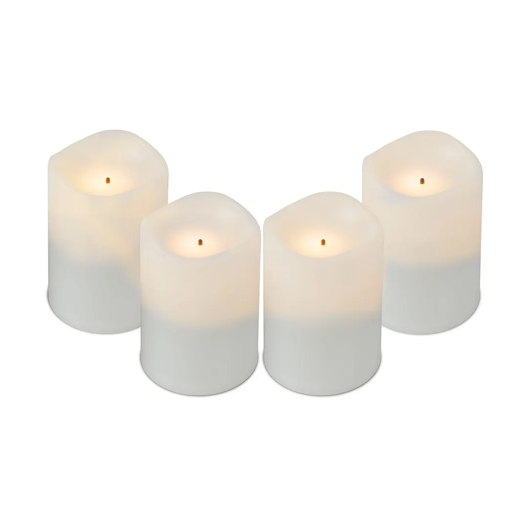 Sterno 60326 Flameless Votive Candle, 2.0-T LED White, Timer, 24-Hour Run, 3-Hour Charge - 4/Pack