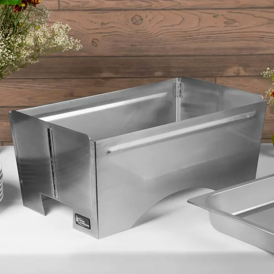 Sterno 70110 Windguard Fold Away Chafing Dish Frame, Stainless Steel, Fits Standard Pans, Flat 1.75"