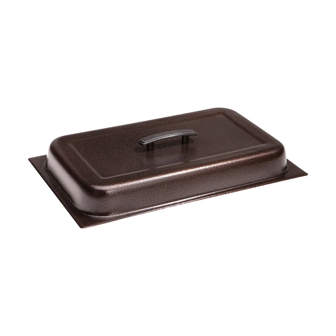 Sterno 70112 Dome Cover - Rectangular Steel Chafing Dish Cover with Copper Vein Finish