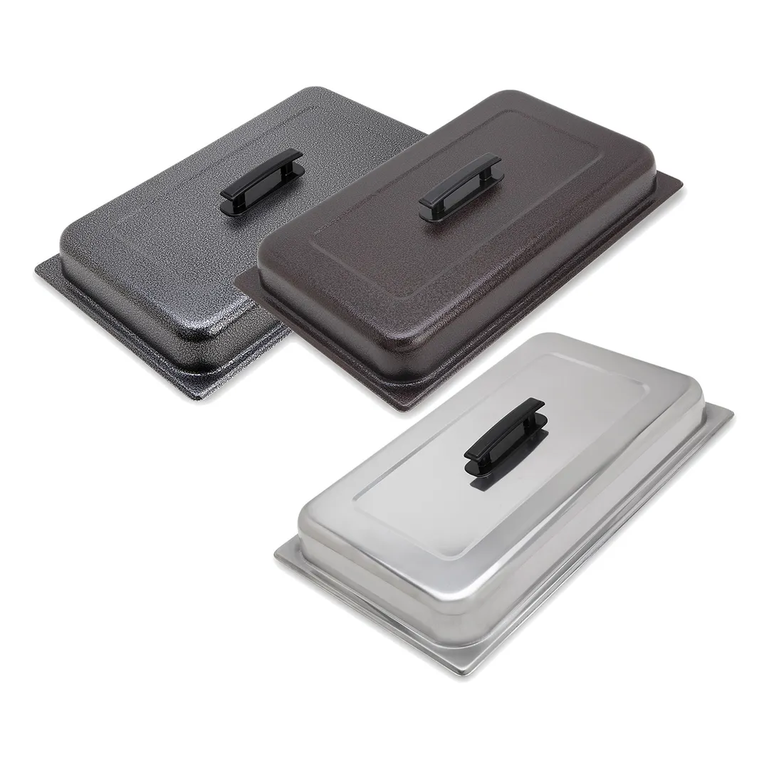 Sterno 70112 Dome Cover - Rectangular Steel Chafing Dish Cover with Copper Vein Finish