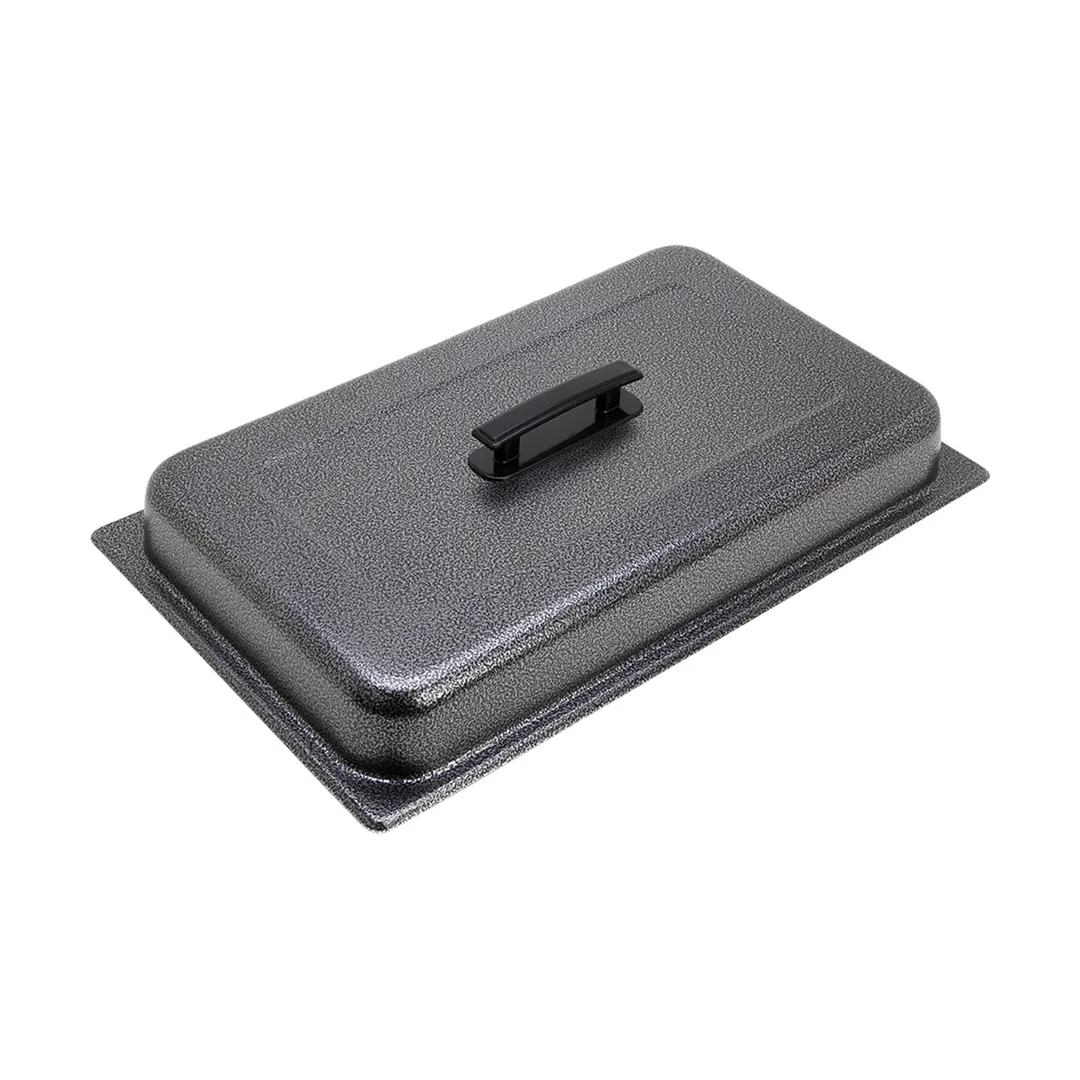 Sterno 70114 Full‑Size Rectangular Chafing Dish Dome Cover, Steel Body, Silver Vein Finish