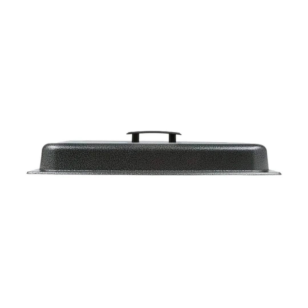 Sterno 70114 Full‑Size Rectangular Chafing Dish Dome Cover, Steel Body, Silver Vein Finish