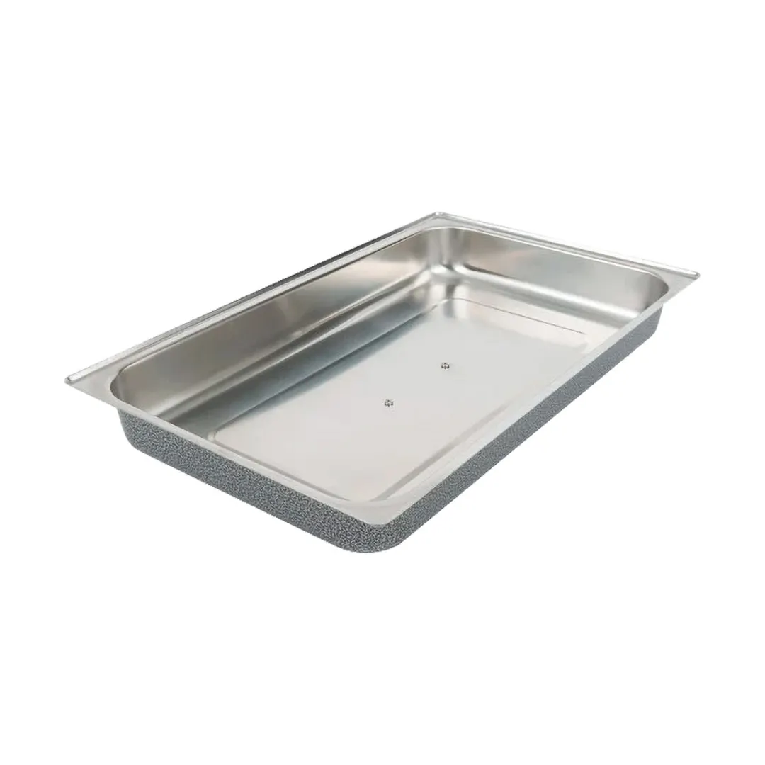 Sterno 70114 Full‑Size Rectangular Chafing Dish Dome Cover, Steel Body, Silver Vein Finish