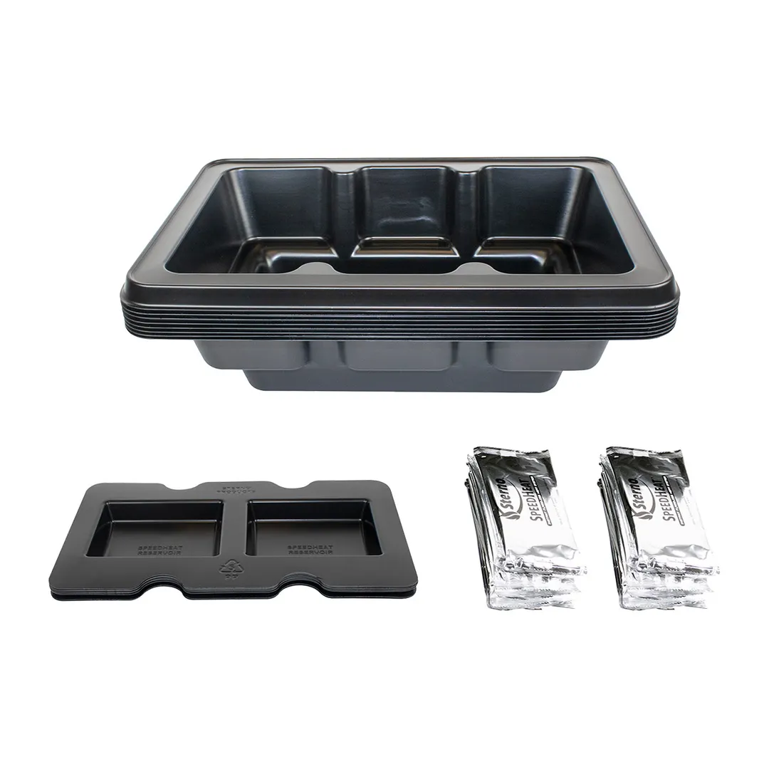 Sterno 70346 SpeedHeat Food Warming Kit, 8 Trays, Heat <1 Min, 45-Min Warm - 8/Case