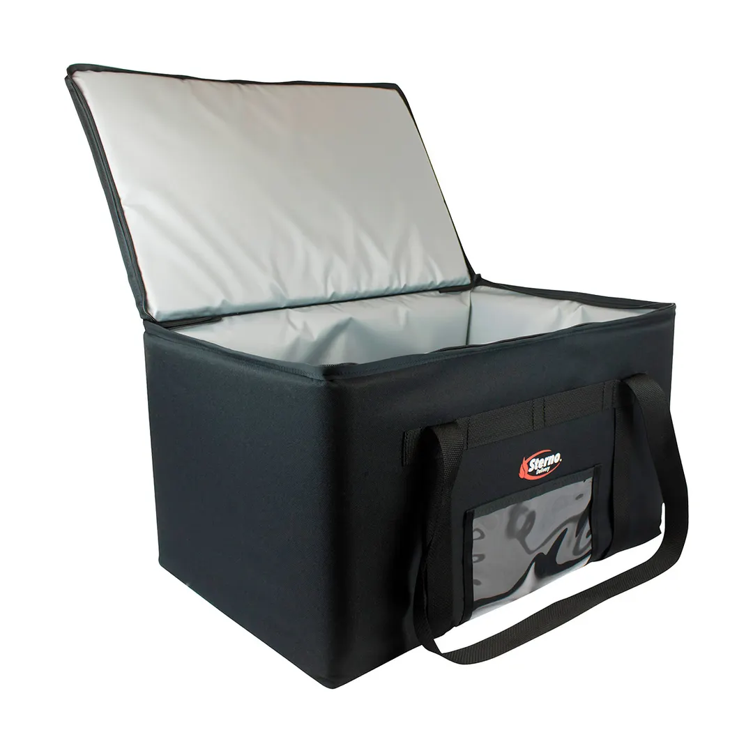 Sterno 70513 IFC Catering Carrier, Black Insulated Food Bag, 16" x 24" x 14" Exterior, Holds 6 Pans & 3 Kits