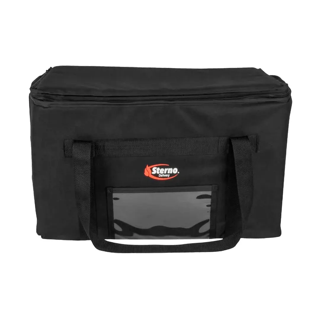 Sterno 70513 IFC Catering Carrier, Black Insulated Food Bag, 16" x 24" x 14" Exterior, Holds 6 Pans & 3 Kits
