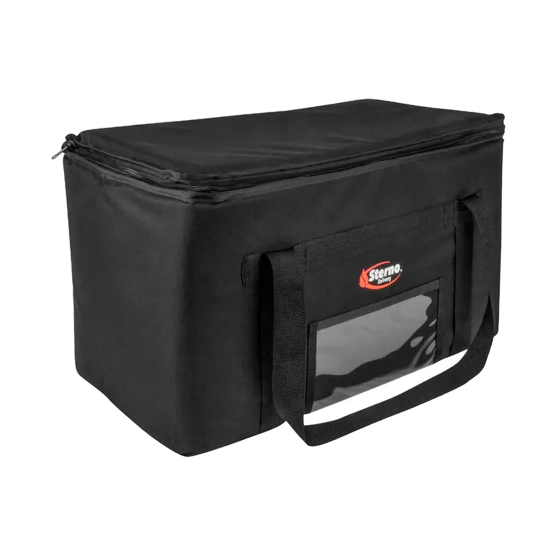 Sterno 70513 IFC Catering Carrier, Black Insulated Food Bag, 16" x 24" x 14" Exterior, Holds 6 Pans & 3 Kits