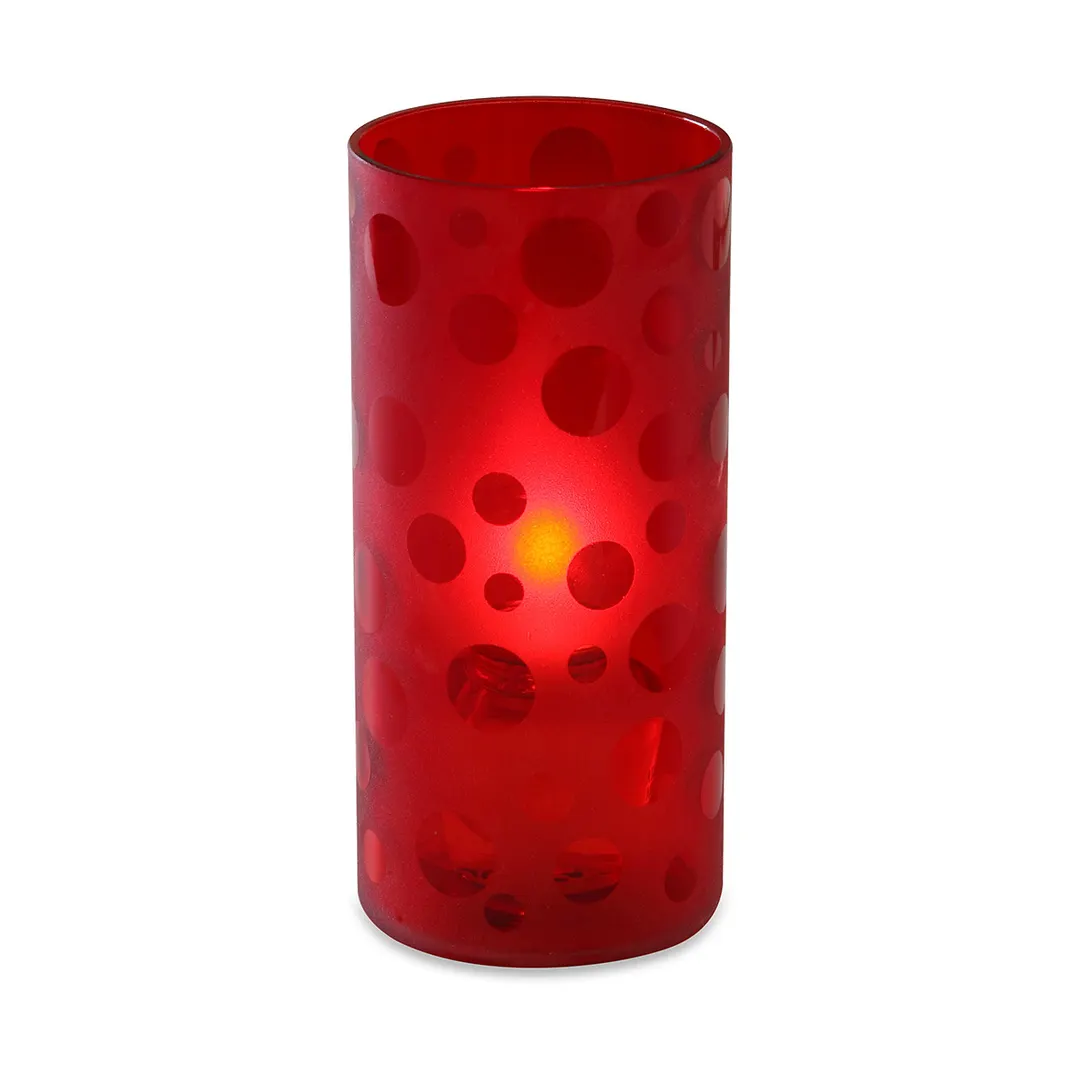 Sterno 80128 Scholar Lamp, 6" H x 3" Dia Red Cylinder, Liquid Wax & Flameless Candle, -6/Case