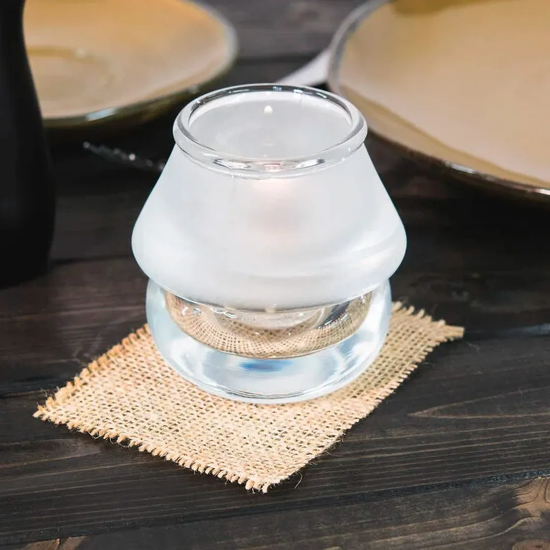 Sterno 80130 Chatterly Lamp, 3½" H x 3¼" Dia Frost Glass Shade, Fits 8-12hr Wax Candles - 6/Case