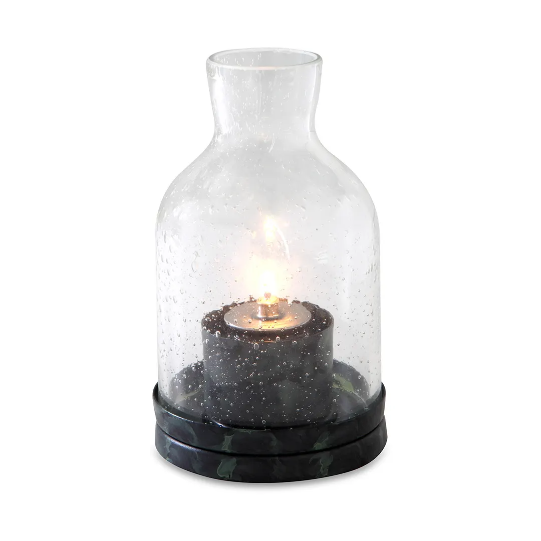 Sterno 80134 Edison Lantern Lamp, 5½" H x 3¼" Dia., Clear Glass, Wax Candle Compatible, - 6/Case