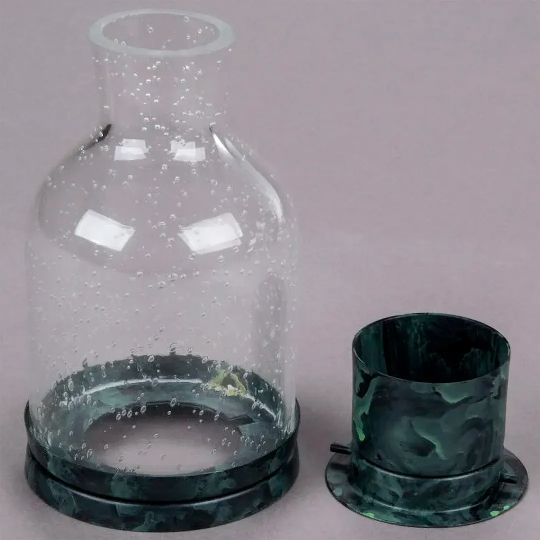 Sterno 80134 Edison Lantern Lamp, 5½" H x 3¼" Dia., Clear Glass, Wax Candle Compatible, - 6/Case