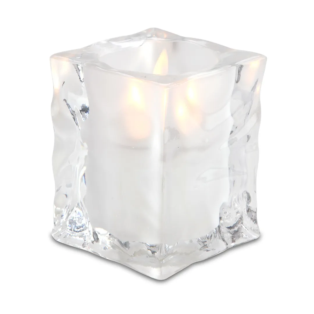 Sterno 80140 Joule Lamp, Frosted Glass Candle Holder, 4" H x 3-1/8" Dia., Light Candles - 1/Case