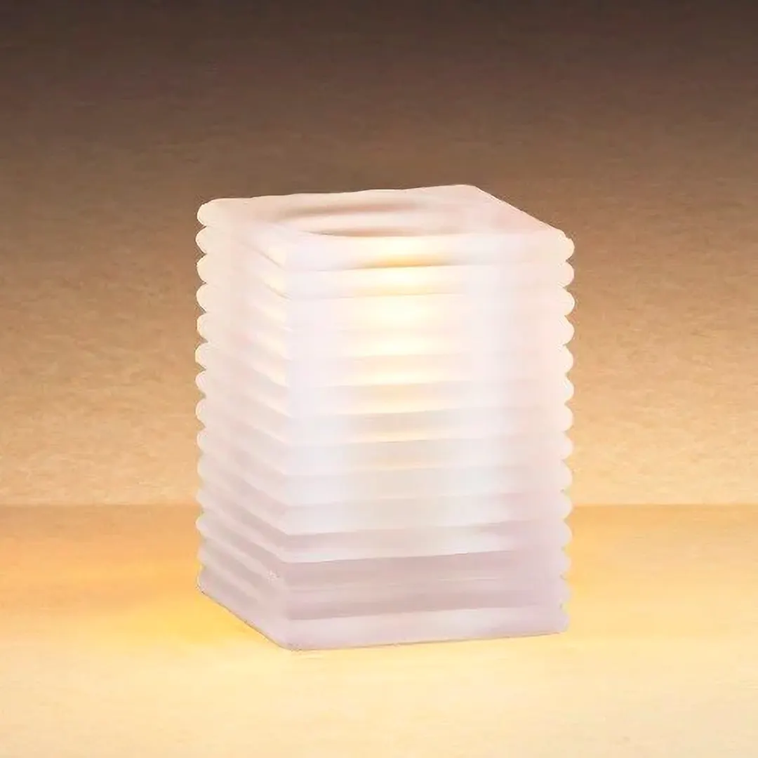 Sterno 80144 Elegance Kelly Lamp, 4" H x 2-7/8" Dia., Frost Glass, Wax Candle Compatible - Case