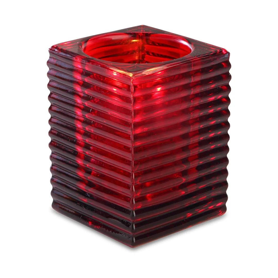 Sterno 80148 Kelly Lamp, 4" H x 2-7/8" Dia., Glass, Red, for 8-18 Hr Light Wax Candles - Case