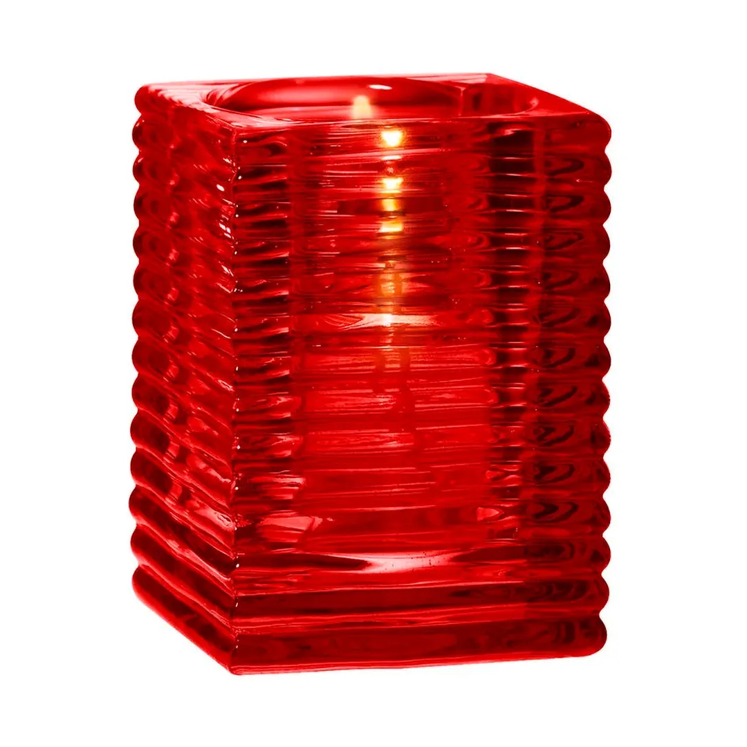 Sterno 80148 Kelly Lamp, 4" H x 2-7/8" Dia., Glass, Red, for 8-18 Hr Light Wax Candles - Case