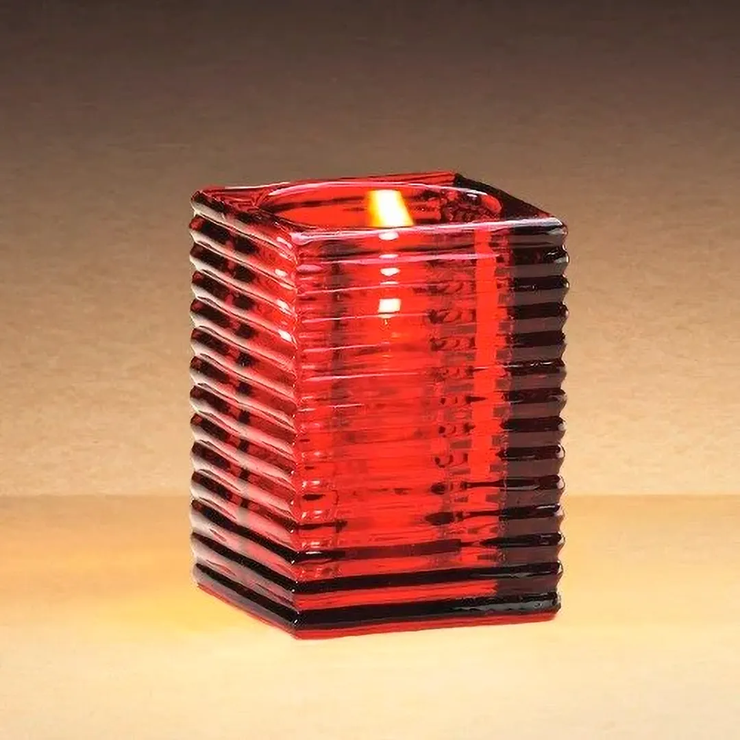 Sterno 80148 Kelly Lamp, 4" H x 2-7/8" Dia., Glass, Red, for 8-18 Hr Light Wax Candles - Case