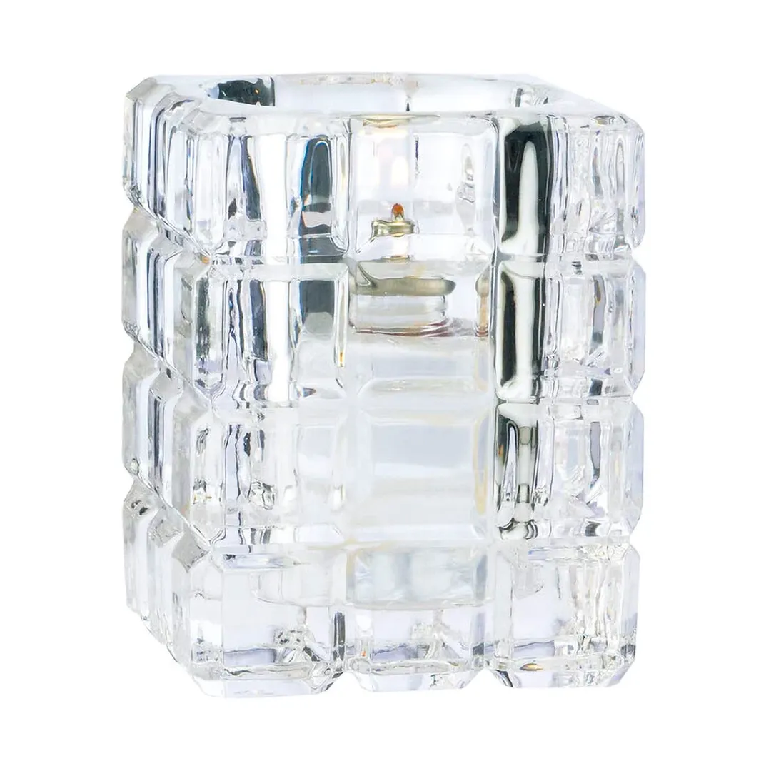 Sterno 80150 Krystle Lamp, 4" H x 3" Clear Glass Candle Holder for Soft Light Wax Candles - 1/Case