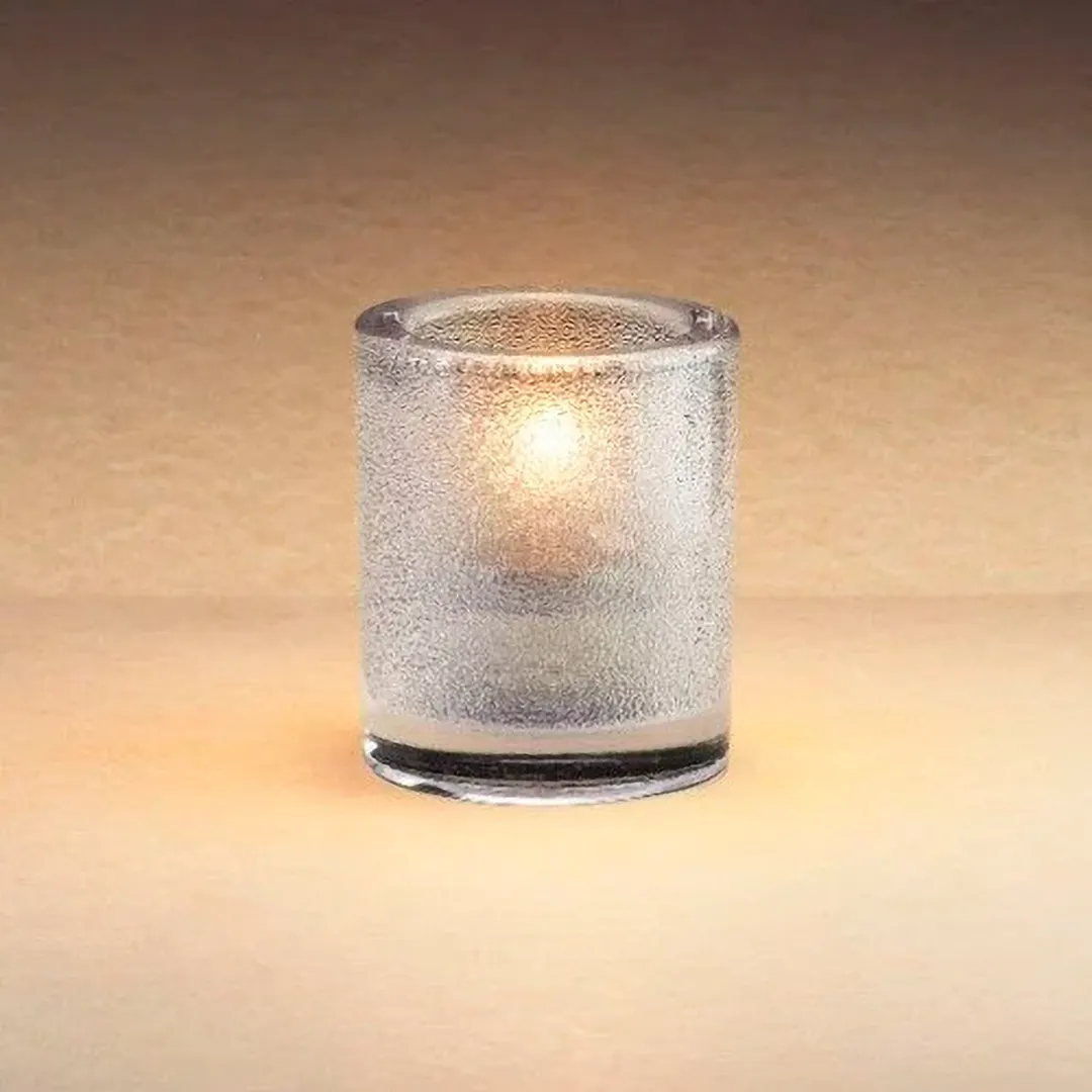 Sterno 80176 Sula Lamp, 3-1/4" H x 2-3/4" Dia Glass Candle Holder for Wax or Flameless Candles - 6/Case