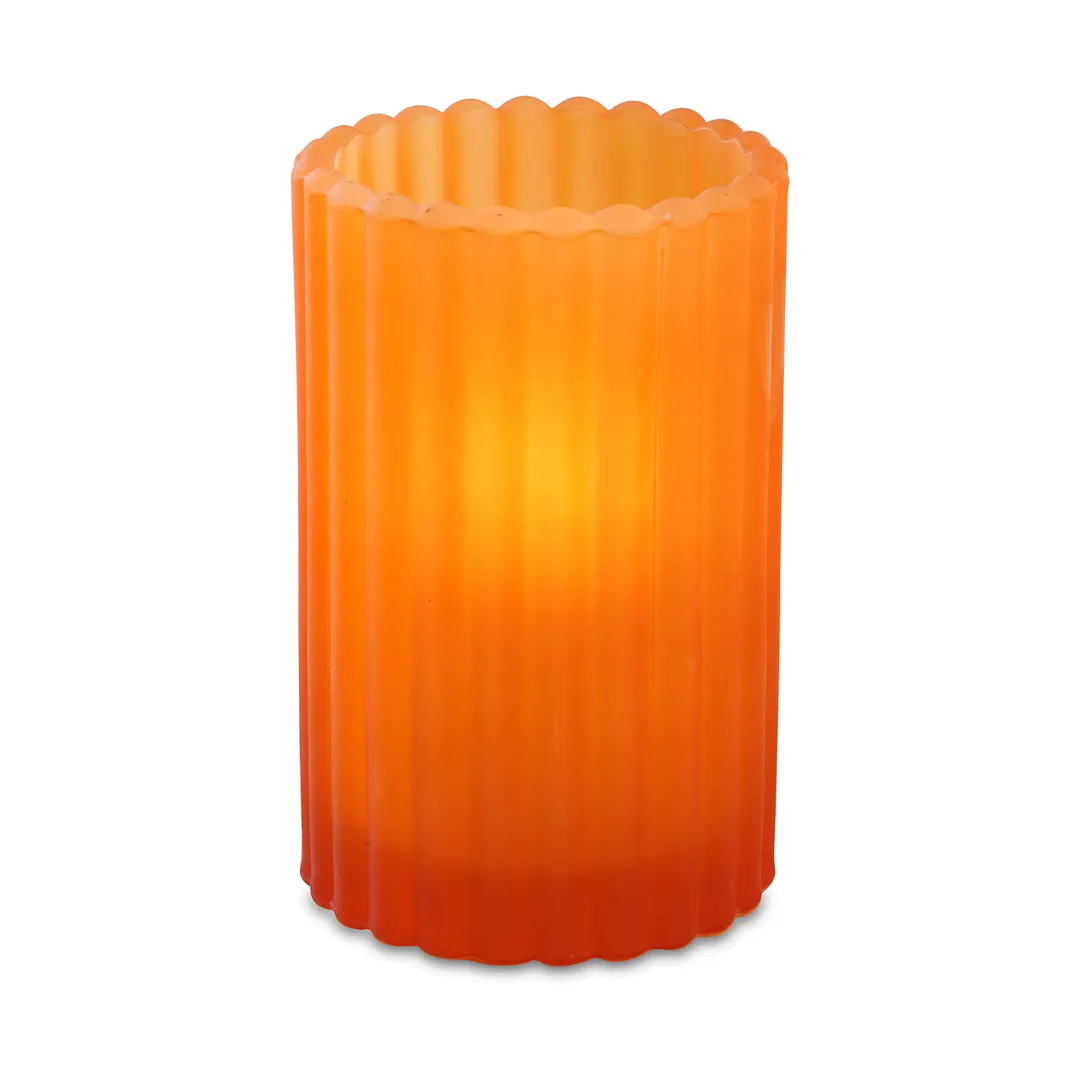 Sterno 80216 Candle Lamp, 5" H x 3-1/8" Dia., Glass, Fits 24-36hr Wax or Flameless Candles - 6/Case